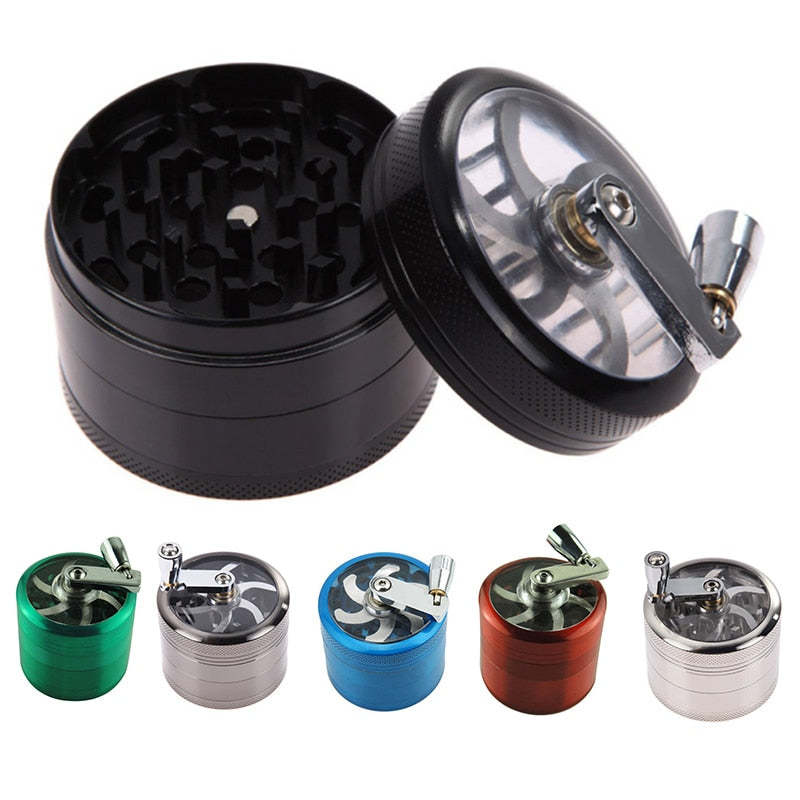 4 Piece herb grinder with handle