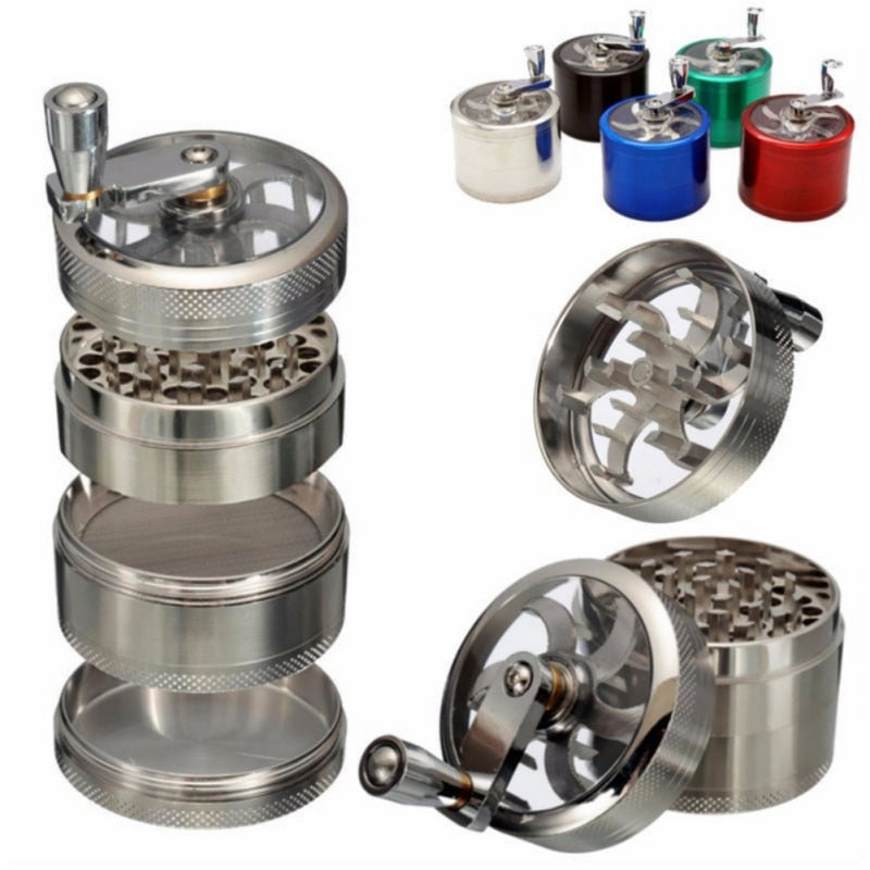 4 Piece herb grinder with handle