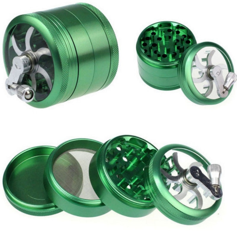 4 Piece herb grinder with handle