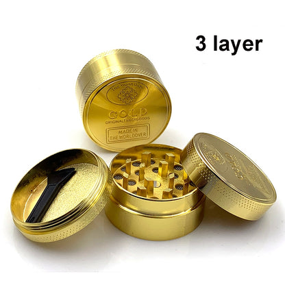 4 Piece metal herb grinder golden