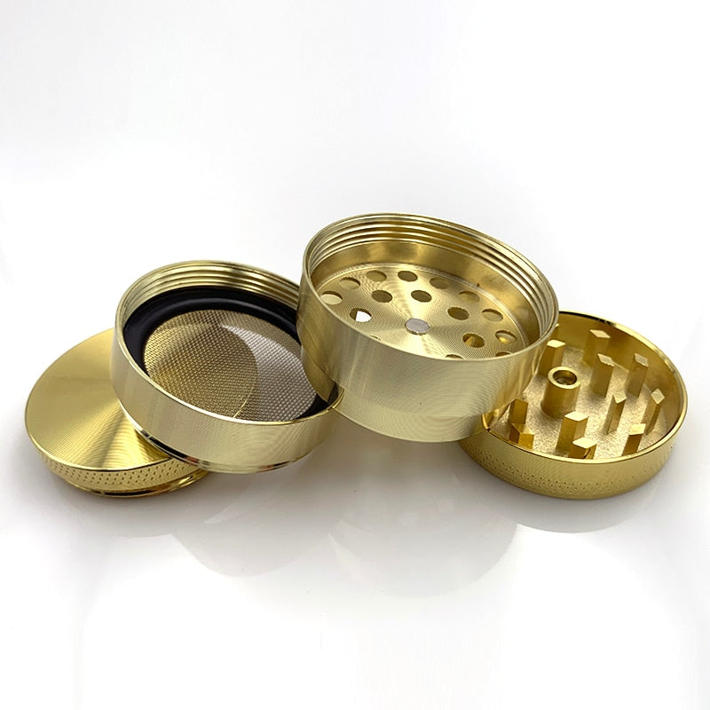 4 Piece metal herb grinder golden