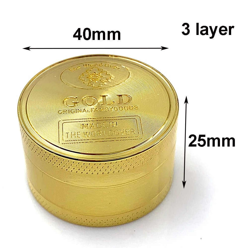 4 Piece metal herb grinder golden